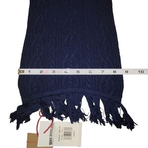 NWT True Religion Women's Solid Blue Cable Knit Scarf